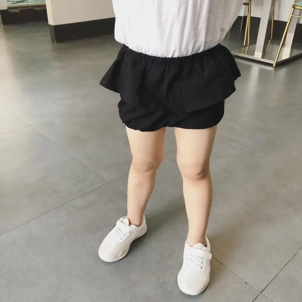 
PP0027 Summer Plaid Thin Cotton PP Pants Ruffle Shorts Female Baby 
