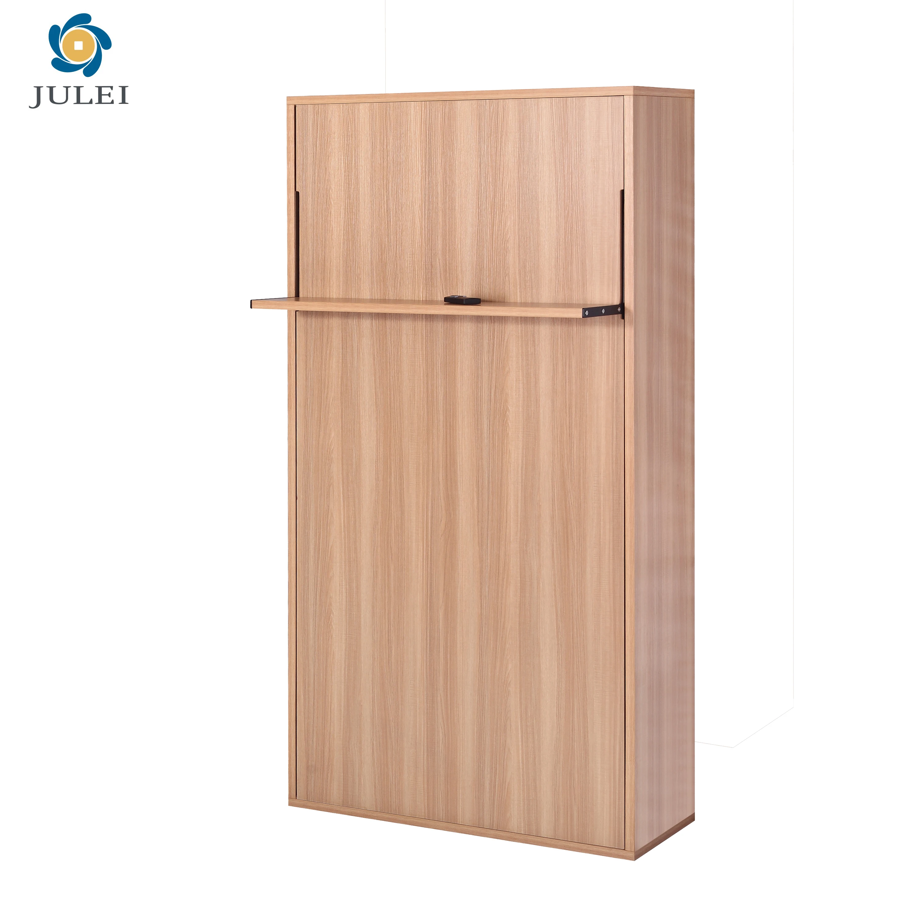 Electric Motorized Automatic Vertical Wall Mounted Bed With Bookcase Murphy Bed Mechanism