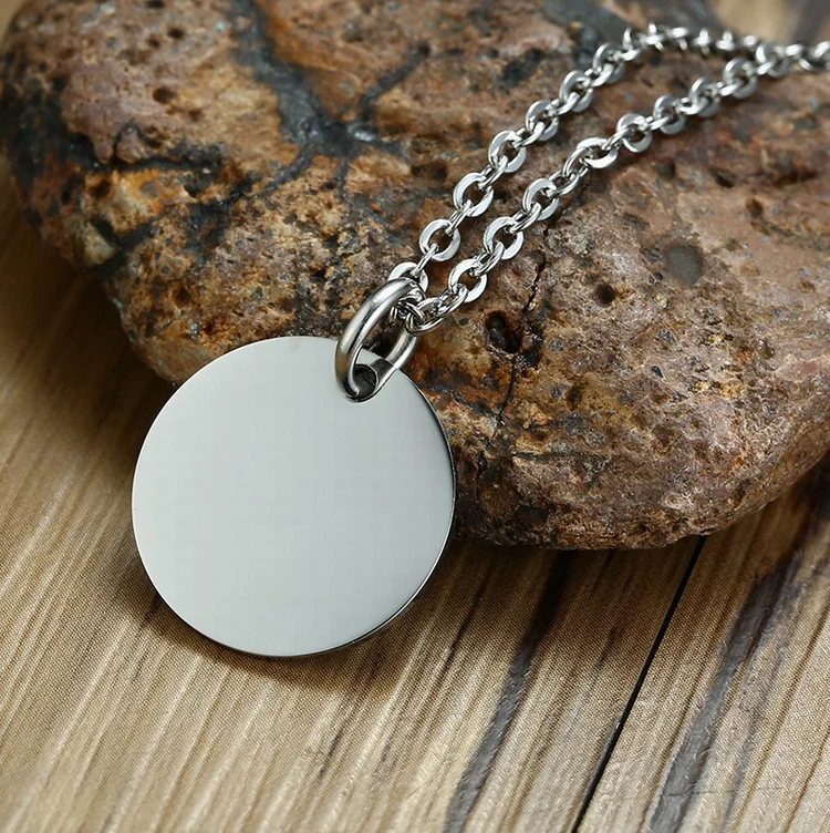 jewelry stamping blanks 18k rose gold disc necklace letter charms round disc