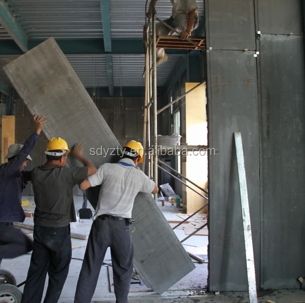 Compound partition wall panel for prefab house/EPS cement sandwich wall panel manufacturing machine