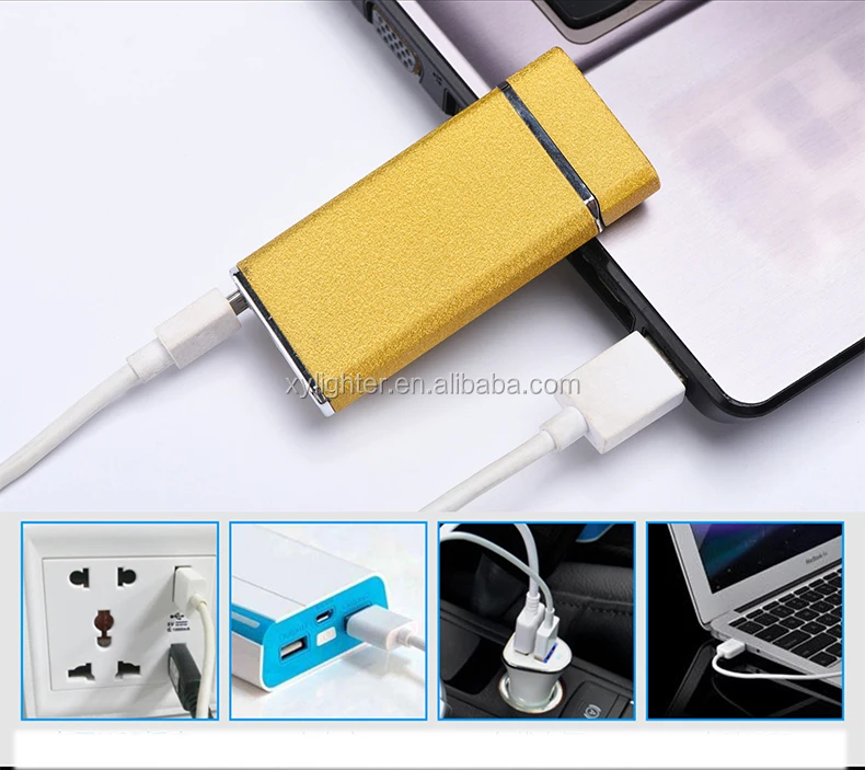 XY830610 Fashion Metal Electric Rechargeable Pulse Lighter Double Arc USB Lighter