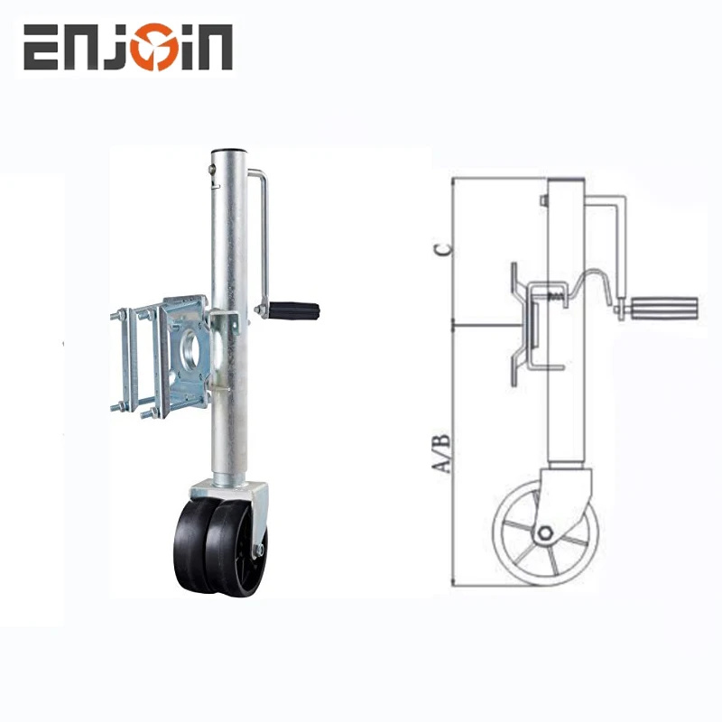 1000-2000lbs Trailer Jack with Rubber Wheel/Trailer Jack Jockey Wheel