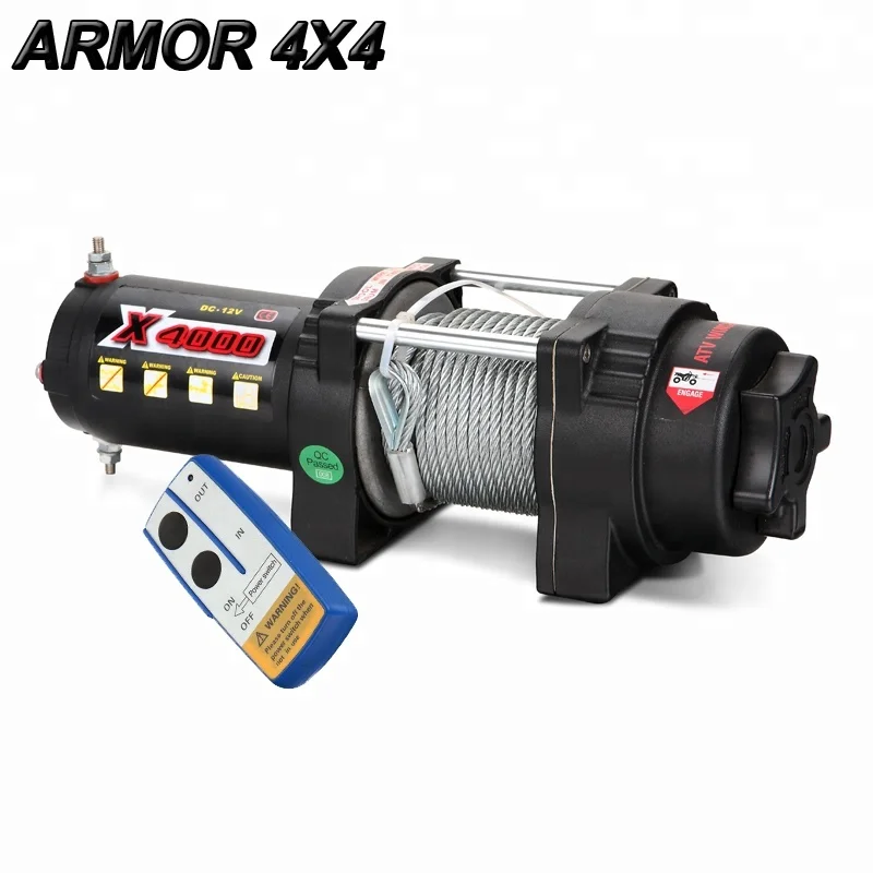 4000lbs pull electric power ATV trailer winch with steel rope
