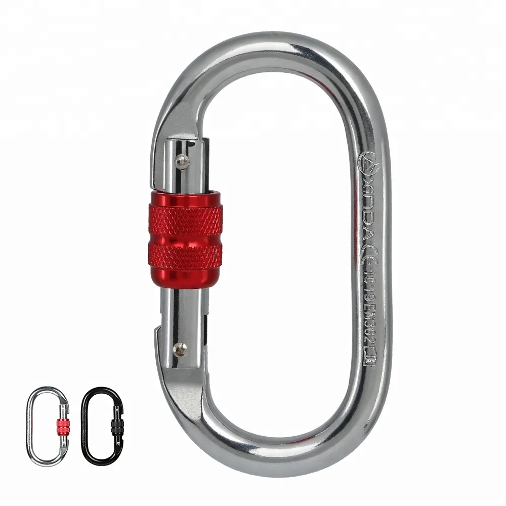 Прочный Овальный винтовой ворот XINDA 25kN, карабин из нержавеющей стали для скалолазания, походов