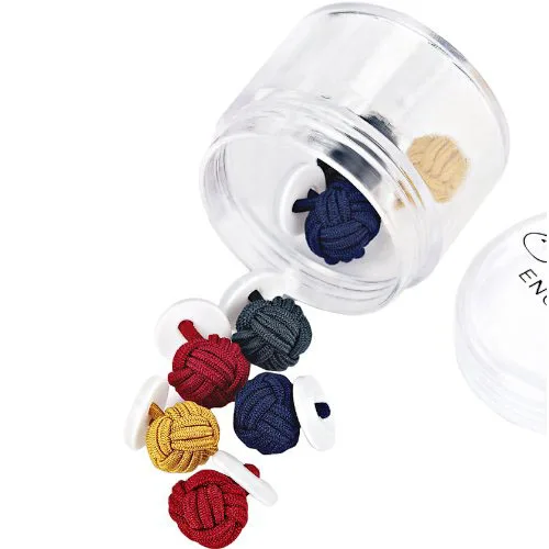 Classic Solid Color Silk Cufflinks for Men Elastic Single Knot with Plastic Button for Wedding Party Gifts