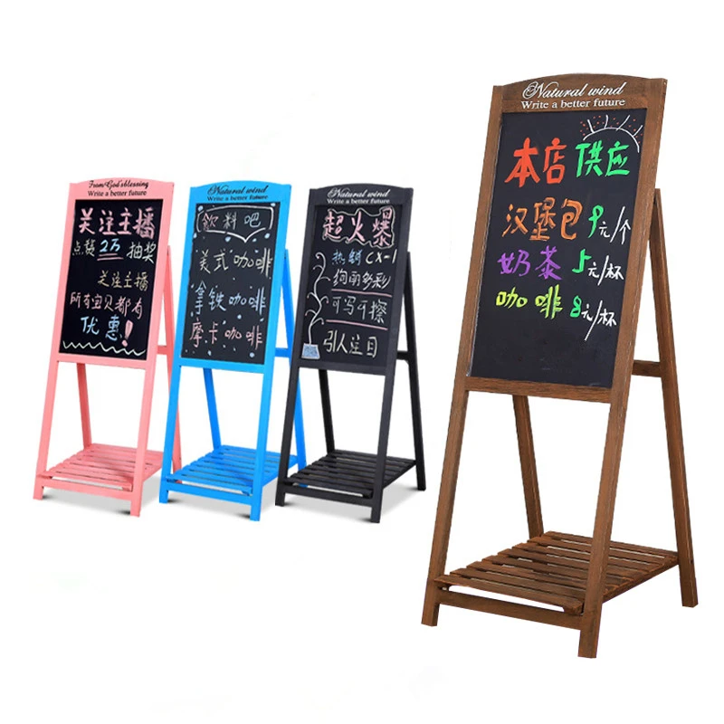 Foldable Wooden advertising blackboard with stand