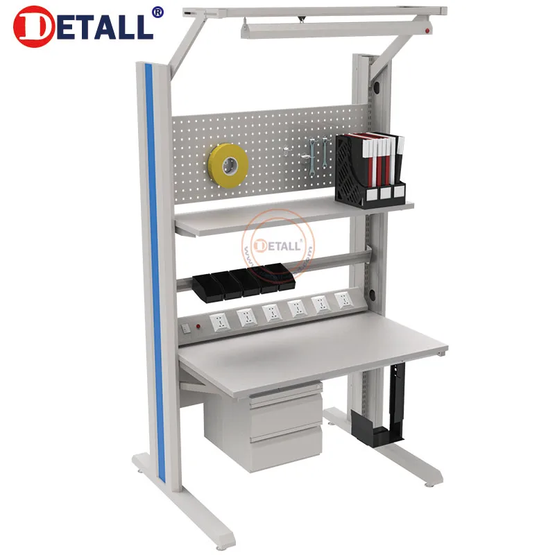 Detall Tower line esd workbench esd safe workstation with storages for mobile phone assembling
