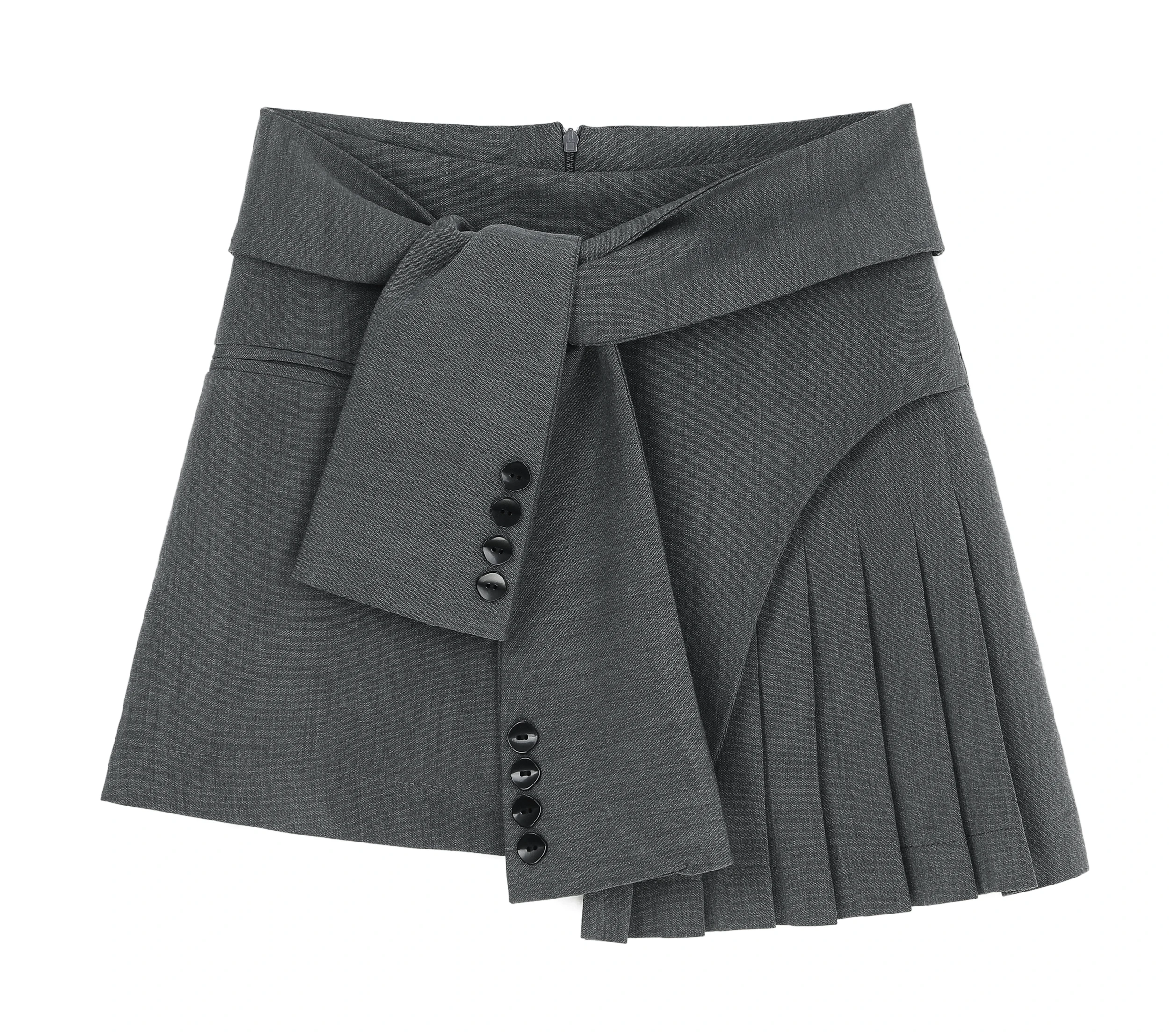 Оптовая продажа, женская летняя мини юбка выше колена с оборками и высокой талией, черная короткая стильная модная плиссированная юбка