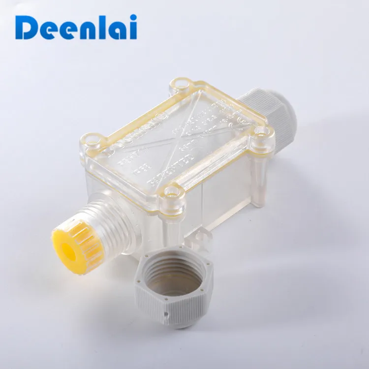 2 way IP68 outdoor electronic plastic transparent terminal waterproof cable junction box with cover