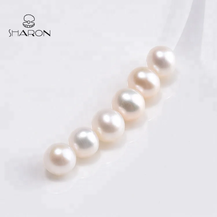 6.5-7mm Natural Cultured Freshwater White Round Loose Pearl Beads