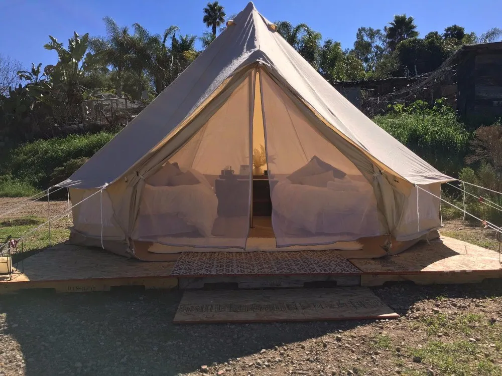 large round canvas outdoor tent