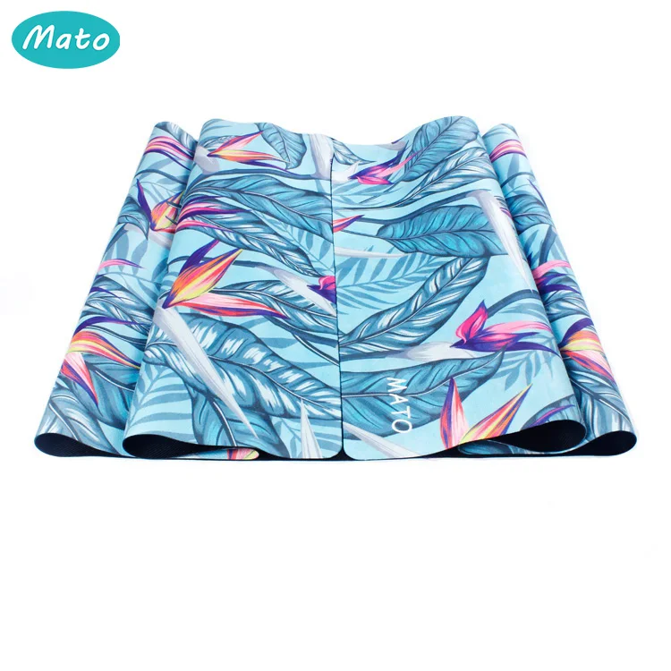 Wholesale folding non slip organic 100% natural rubber full color custom printed yoga mat