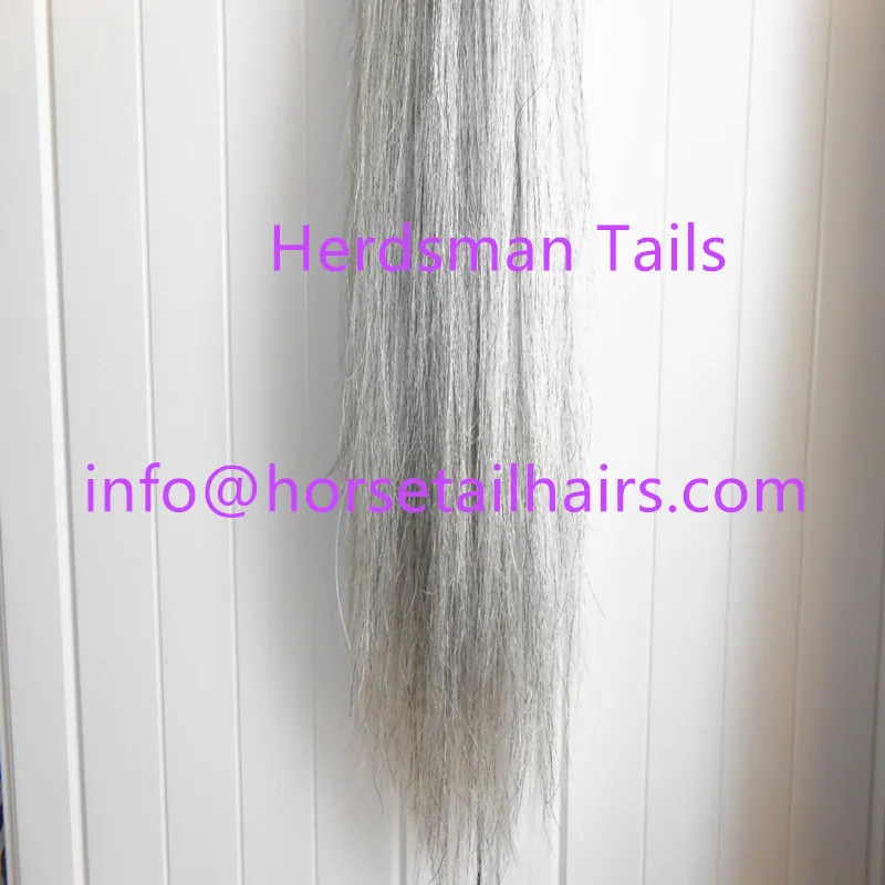 Medium Grey Natural Loop False Horse Tail Extension 70-75CM Double Thickness With Real Horse Hairs For Sale