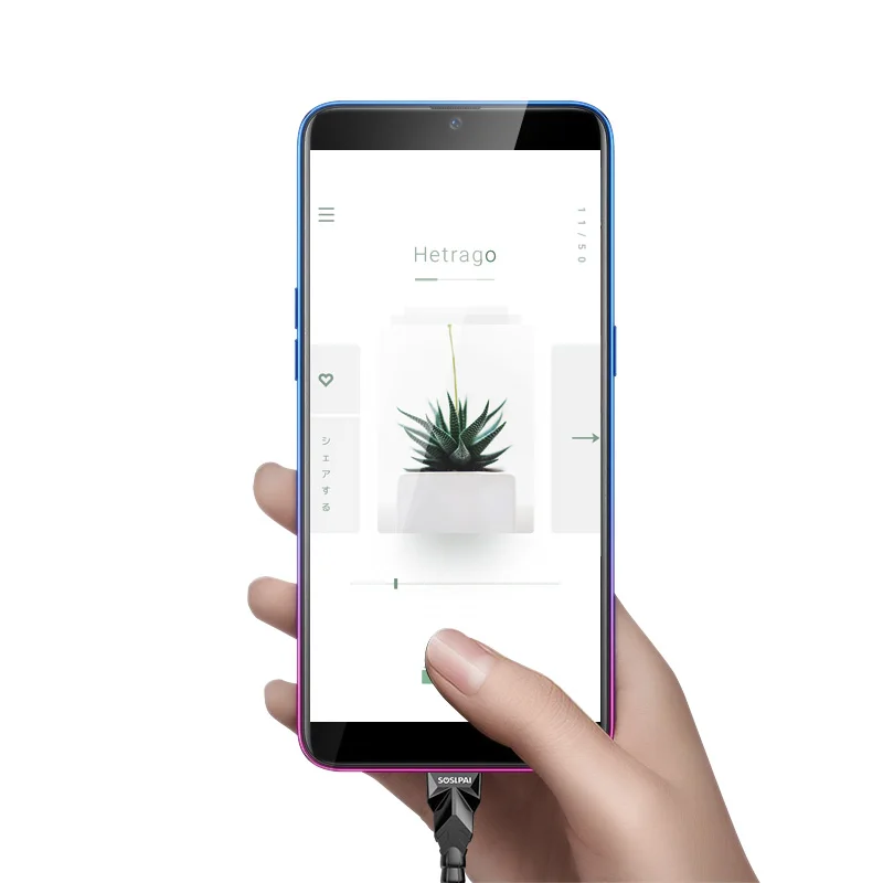 
New products bionic design android universal V8 auto disconnect charging cable black fast charging micro usb cable 