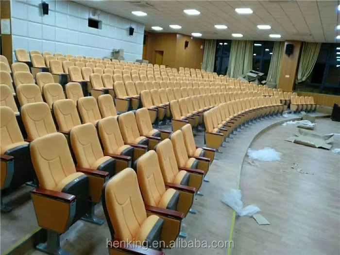 Theater Furniture Interlocking School Chair VIP Fabric Cushion Stadium Chair University Lecture Hall Folding Auditorium Chair