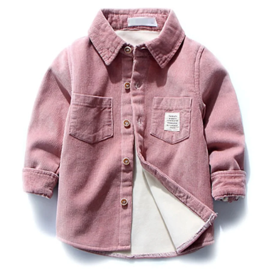 Chengwei Новая мода, горячая распродажа, сделанная на заказ Вельветовая рубашка для мальчиков