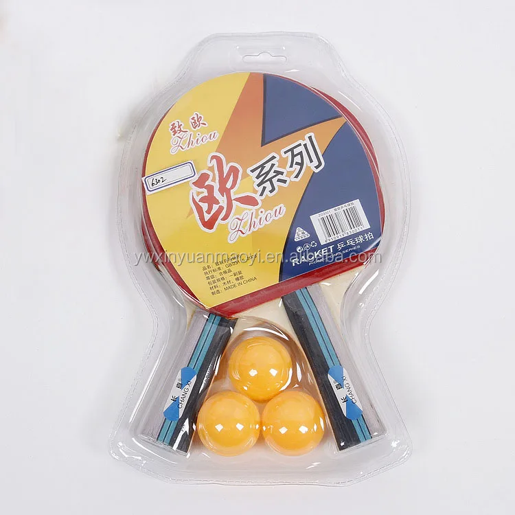 High Quality Wholesale Customized China Made 5-Star Poplar wood Rubber Table Tennis/Ping Pong Paddle/Racket with ping pong balls