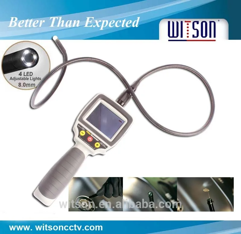 Witson 8.0mm головка камеры с 1м стандартный кабель промышленности видео бороскоп с 2.7' hd монитор для просмотра