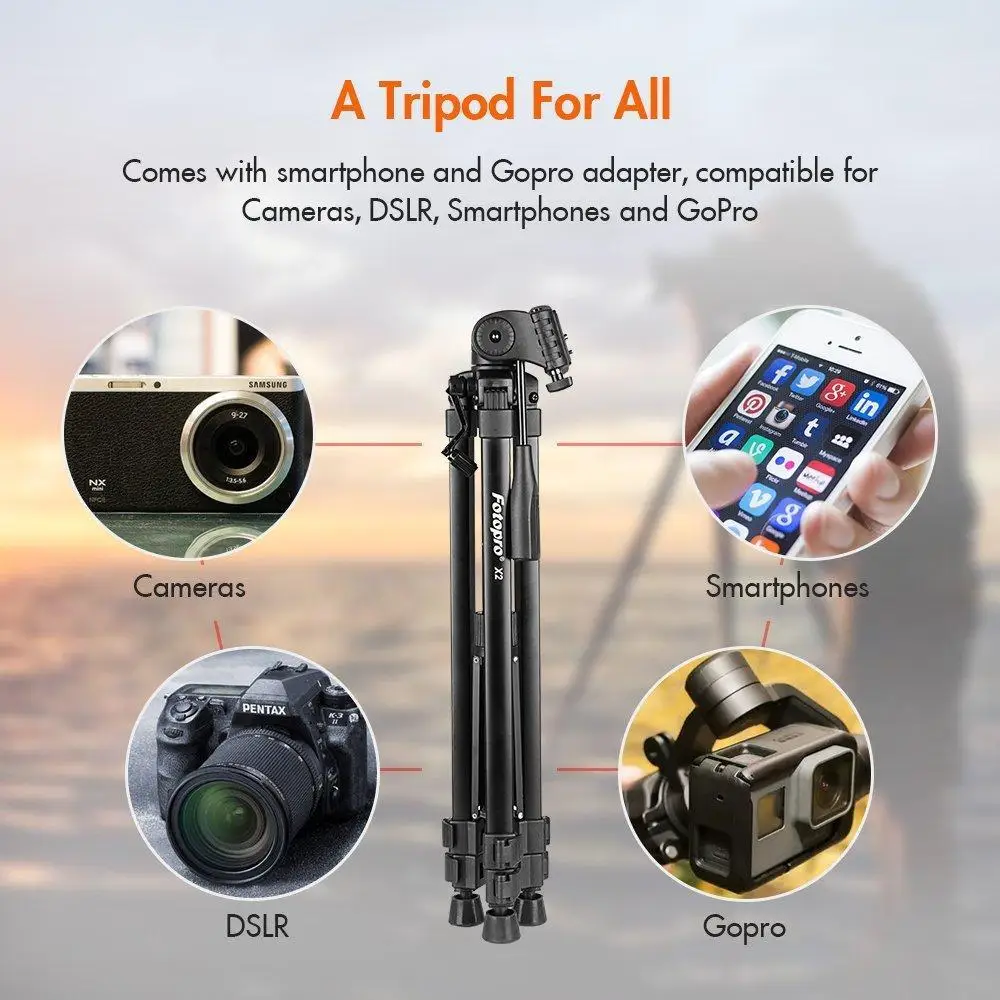 Fotopro X2 aluminum standard tripod for camera