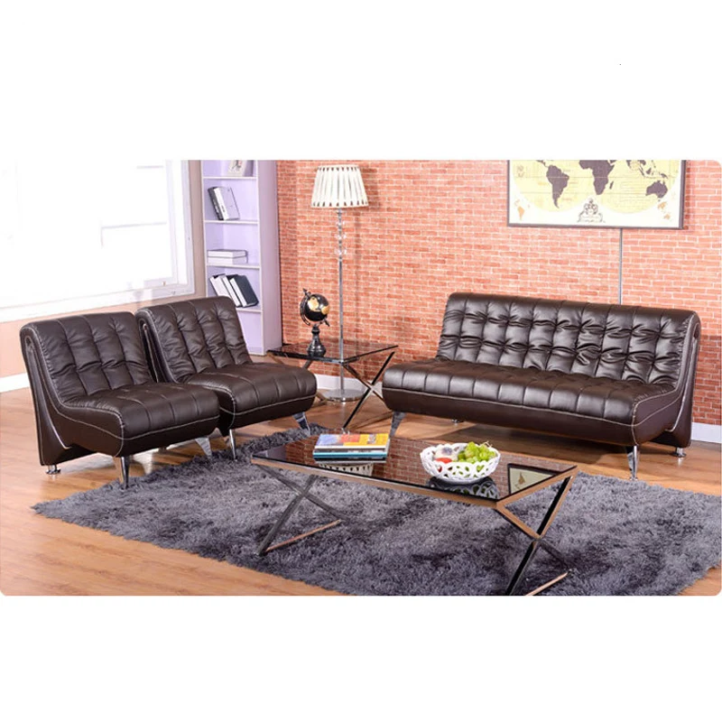 American style office furniture classic luxury brown leather sofa sets