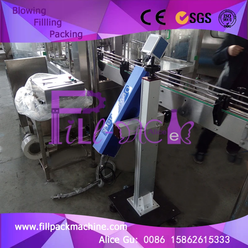 
CO2 laser tube 12Om/min print speed Date printing line / unit for drink bottles 