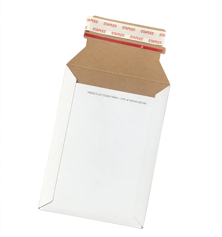 Custom Printed Rigid Cardboard Fiberboard Envelope Recycled Flat Mailer Photo Document Protection Colorful Versatile Clothing