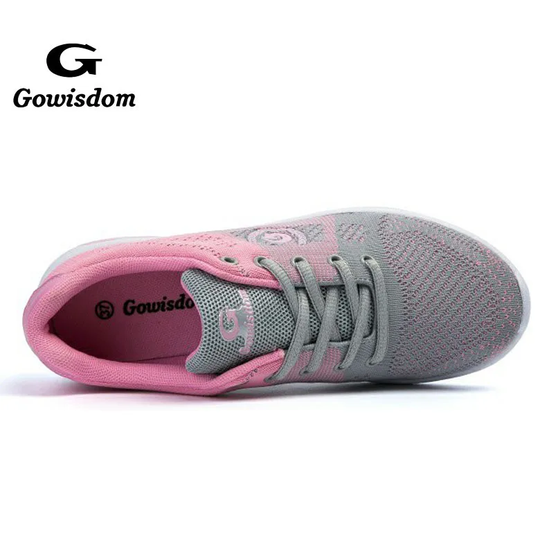 Up Knit Pu Sport Running Shoes Factory Wholesale Lightweight Breathable Lace Women TEXTILE+PU 100 Pairs GOWISDOM TEXTILE 200000