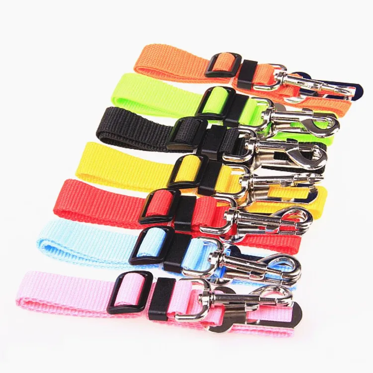 Dog Safety Vehicle Car Seatbelt  Adjustable Multi-colors Nylon Pet Dog Seat Belt Leash