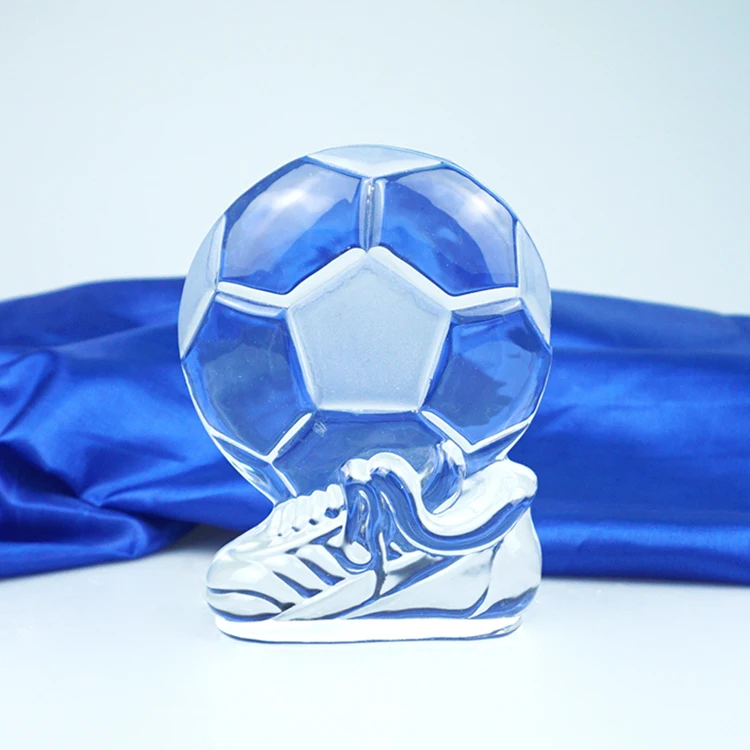 Хрустальный стеклянный футбольный трофей для спортивного украшения