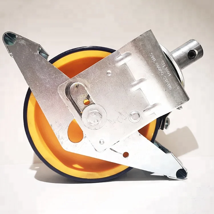 Custom 8 inch thread length scaffold caster wheel with brake