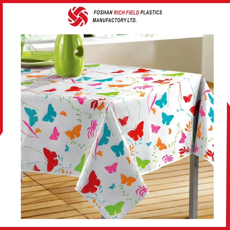 Different Types PVC printed Flannel christmas table cover vinyl tablecloth
