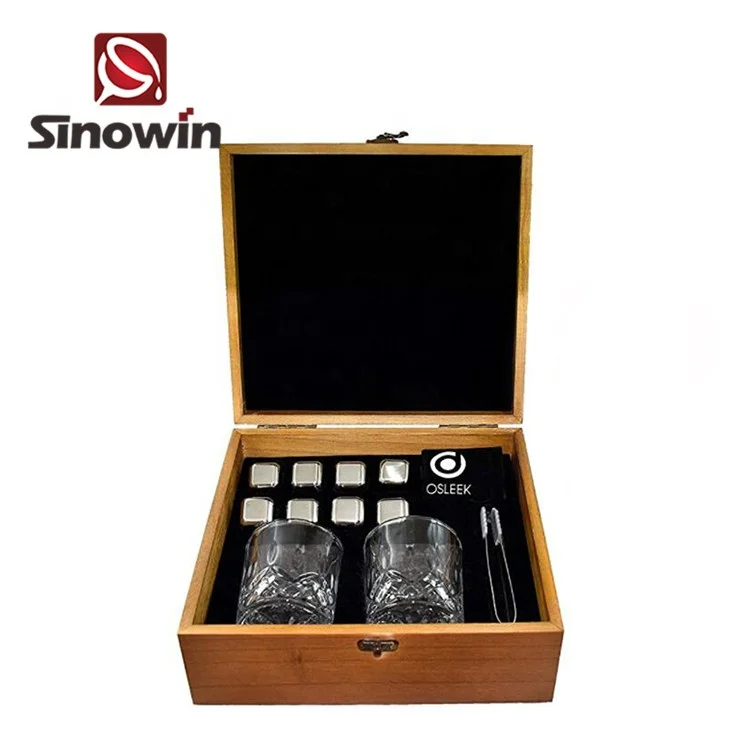 Wholesales whiskey rocks stones gift set,stainless steel Ice stones drinks cooler cubes