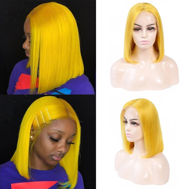 
brazilian virgin cuticle aligned wigs human hair lace front bob wigs colored 100% human hair wigs for black women 