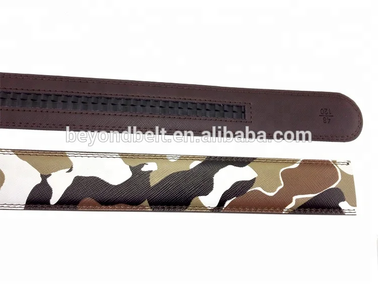 Custom Design Ratchet Camouflage Genuine Letter Real Digital Screen Print Leather Belt Strap Multi Color