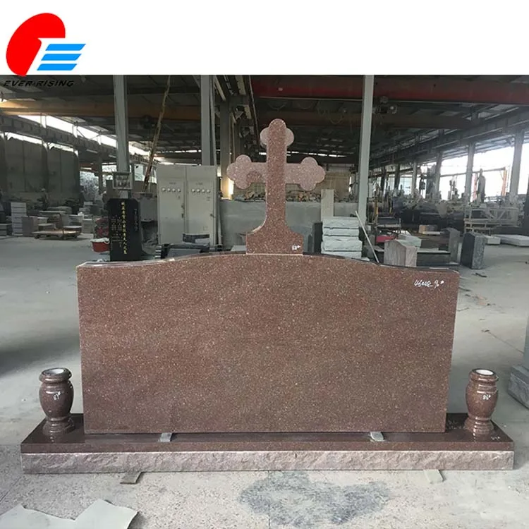 Red Granite Cross Grave Headstone Engrave Price