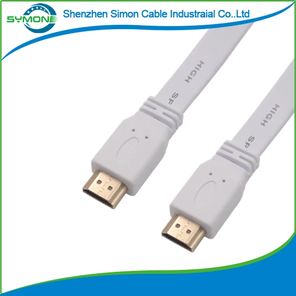 
Factory price HDTV Flat Cable HDTV 1.4 Version Ultra High Speed 18Gbps 1080p 3D Gold Plated Connectors - Ethernet & Audio Cable 