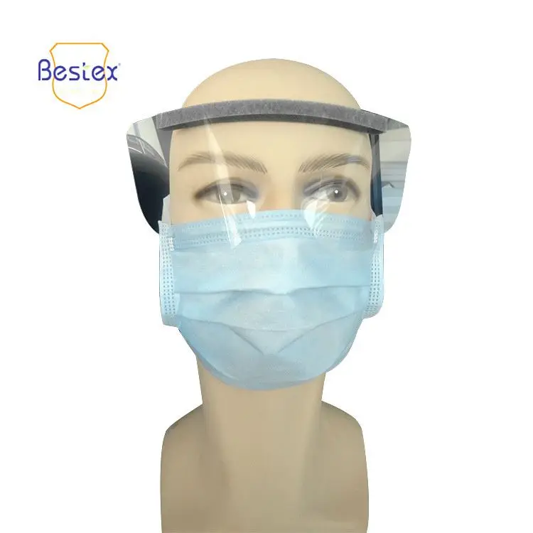 
Disposable anti fog nonwoven face mask with shield 