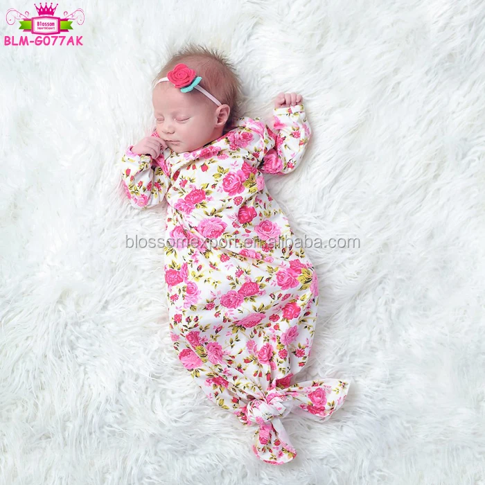 Pictures of latest gowns long sleeves new pattern icing ruffle white floral pink body baby sleeping bags