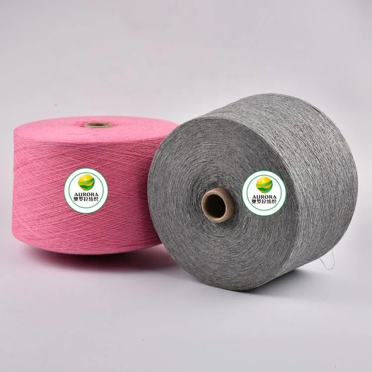 Buy cotton yarn for socks  16s 65/35 polyester cotton blended knitting wholesale sock yarn 500TPM