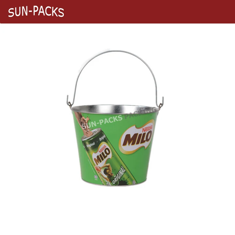 Metal ice bucket tin pail beer cooler 5 bottles holder