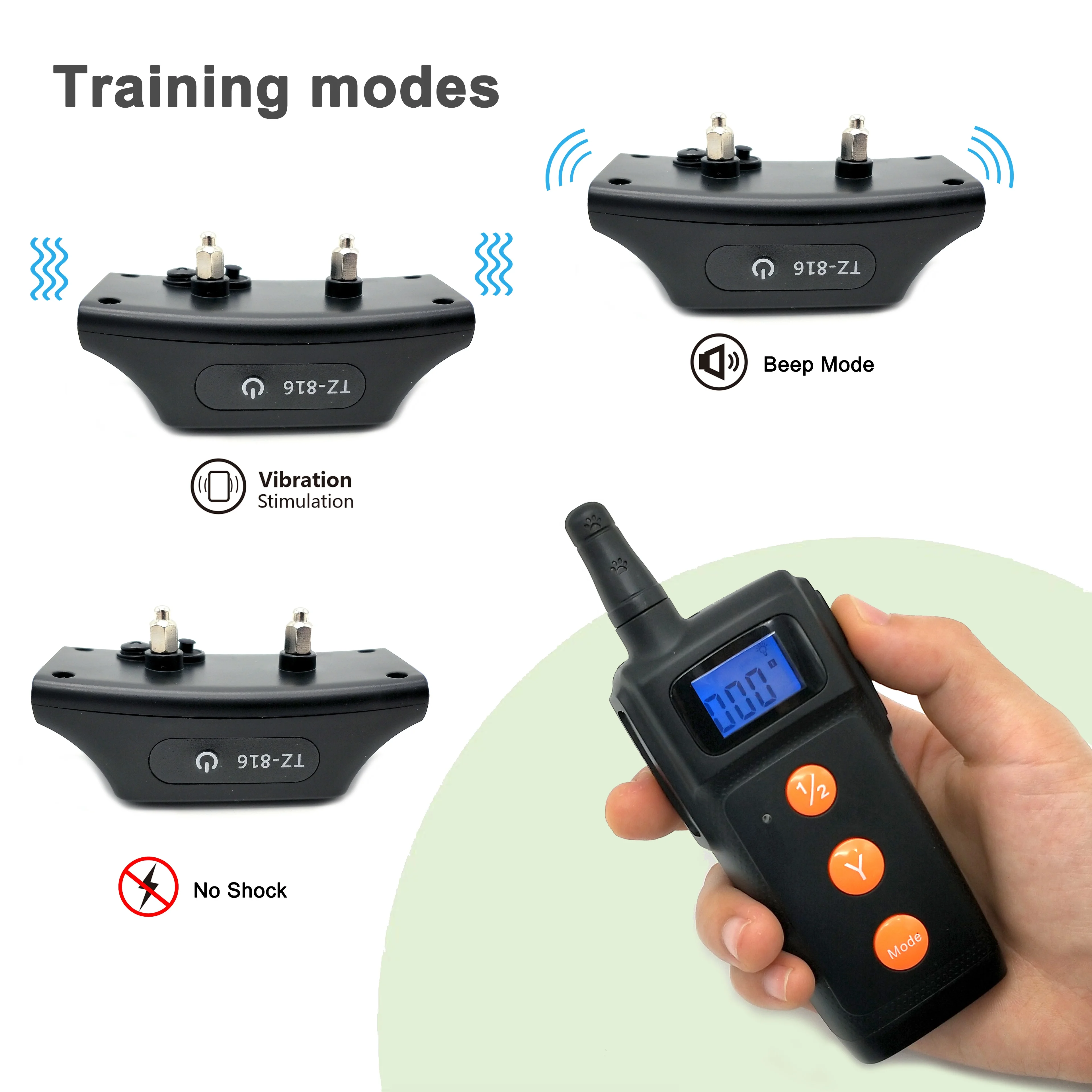 
New 500m Rechargeable Vibration Slave Pet Remote Control Dog Shock Training Electric Collar 