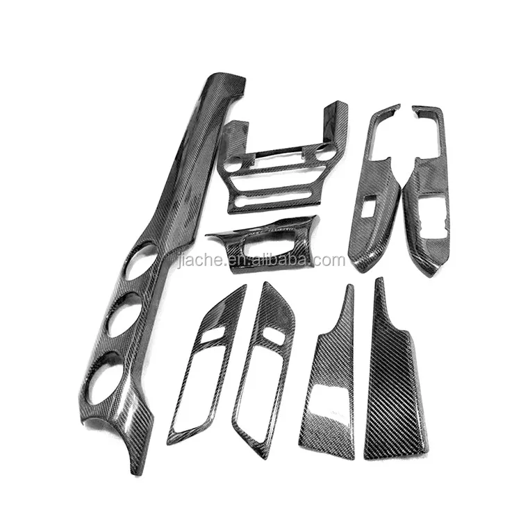 
Real Carbon Fiber Interior Trims Dashboard Meter Bar Cover Mouldings For Ford Mustang 2015 2016 2017 Center Console decoration 
