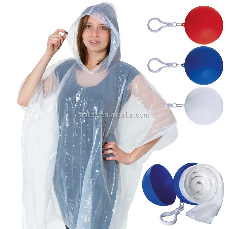 HOT SALE Disposable emergency PE rain poncho/rain coat/raincoat in ball