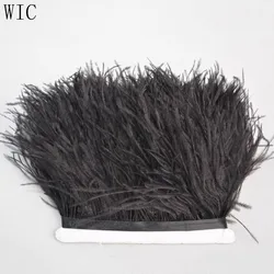 8-10 CM Free Sample Cheap High Quality Dyed Colorful Fluffy Feather Fringe Lace Trim Decorations Ostrich Feather Trim