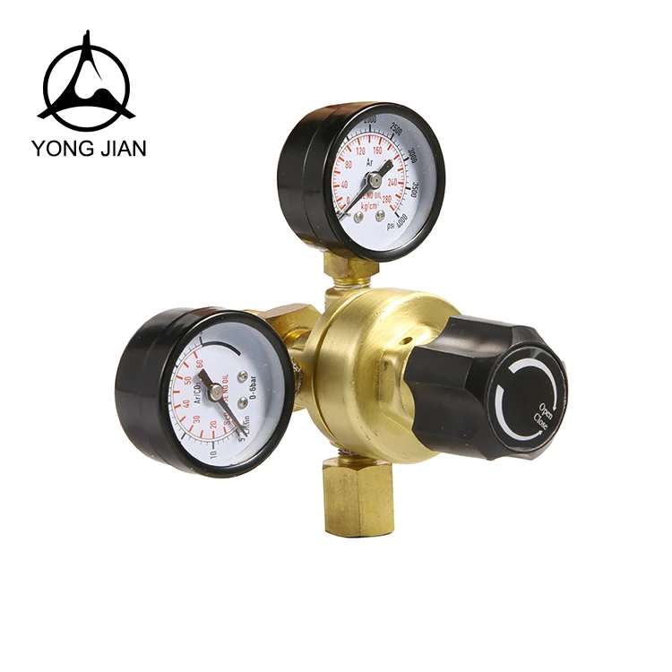 Mig welding Brass body Co2 argon regulator with air hose
