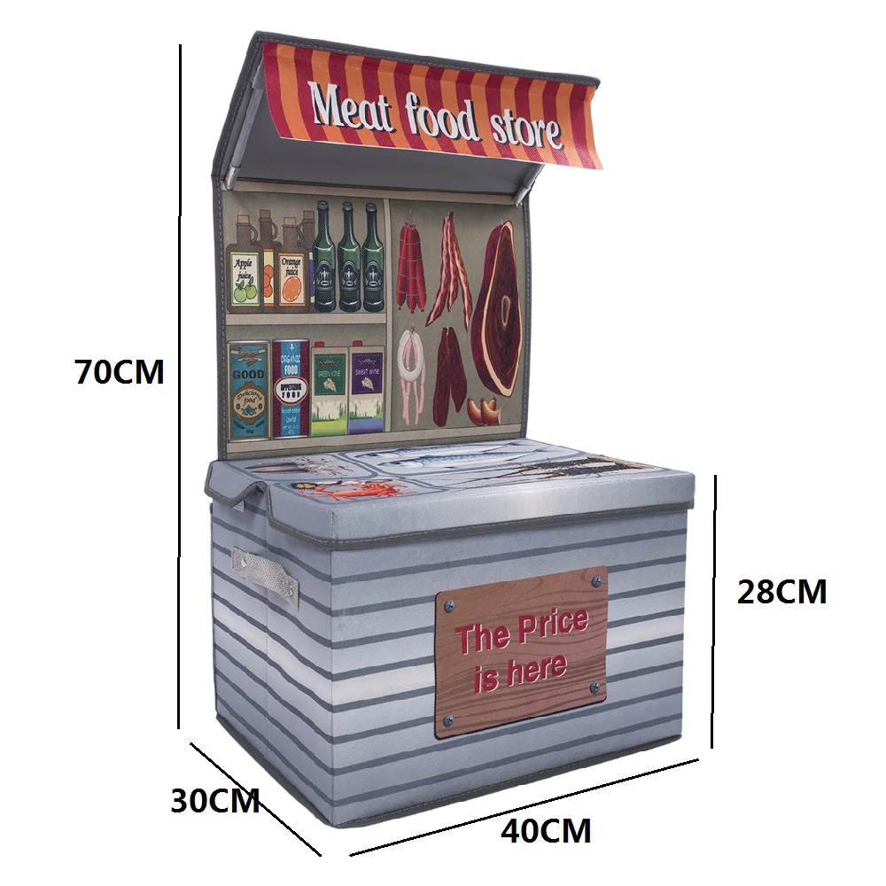 
Children Cartoon Foldable Market Stall Kids Box Play Desk Toy Storage Boxes and Bins 
