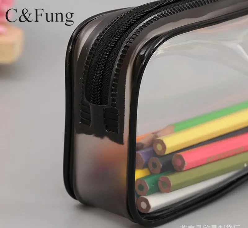 Fashion School Kids Stationery PVC Pencil Case with Zipper Pencil Box