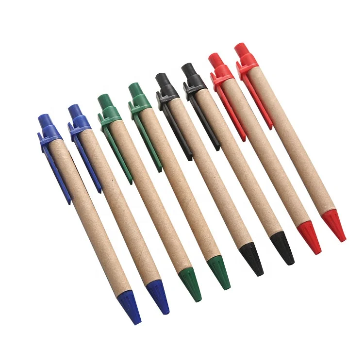 Низкий минимальный объем заказа рекламная бумажная деревянная шариковая ручка