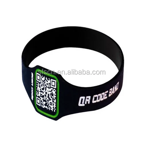 Custom printed QR code silicone wristbands/bracelets
