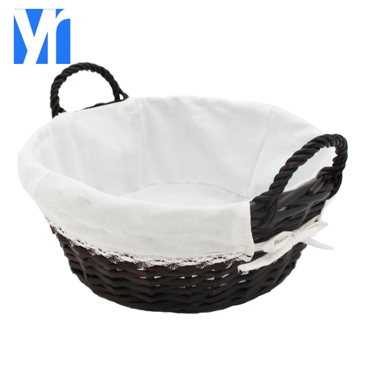 Round Wicker Basket Handmade Basket for Storage Set of 3 basket with handle